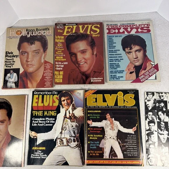 Vintage Elvis Presley Magazines Lot w 2 Full Size Posters Fan Collector - Picture 4 of 11